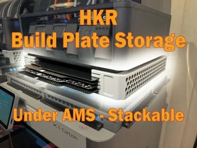 HKR 构建板存储架 - 可堆叠 - AMS下方 - Bambu Lab P1S, X1C, 台面