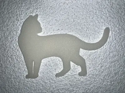 猫形状 - 徽章 - 贴纸 - 夜光