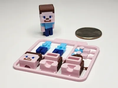 Minecraft风格的Steve迷你人物套件/钥匙扣