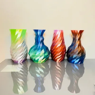低多边形花瓶套装 - 4个设计