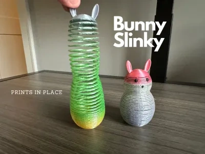 复活节兔子弹簧玩具-原地打印