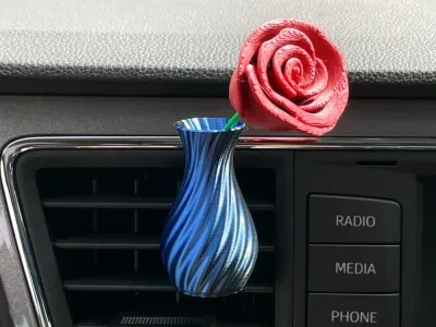 迷你车用花瓶套装，包括玫瑰花/不同款式的花瓶