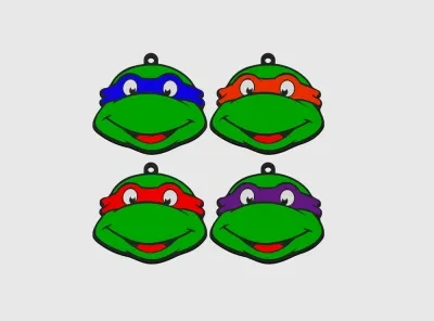 忍者神龟钥匙扣，4种颜色和5种颜色
