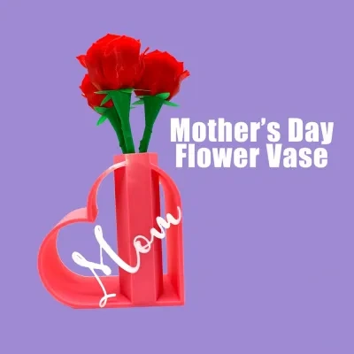 母亲节MOM心形花瓶-无需支撑
