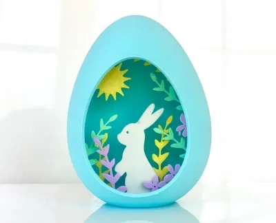 复活节兔子蛋影子盒子
