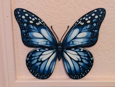 蓝色蝴蝶墙艺术（HueForge）