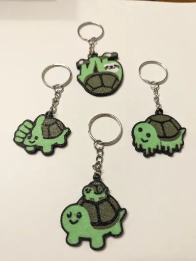 海龟表情贴纸钥匙扣