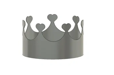 简单的带有心形图案的皇冠