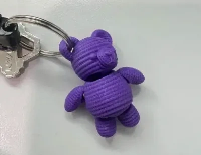可动式钩织熊钥匙扣