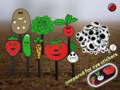 有趣的水果和蔬菜标志牌
