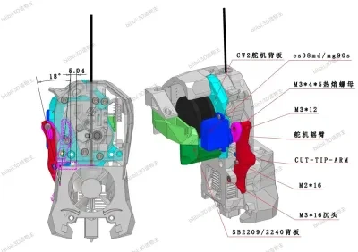 voron CW2舵机切刀（）