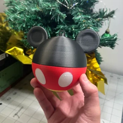 3D可打印的米老鼠圣诞装饰品