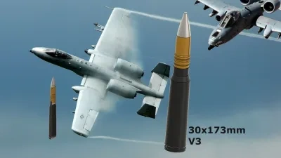 30x173mm A-10子弹容器 V3 1:1比例