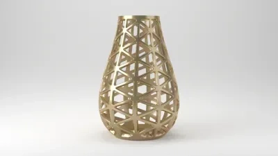 三角格子花瓶