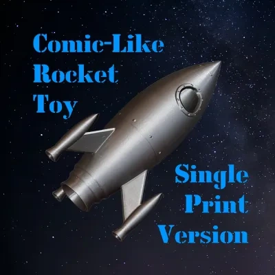 火箭漫画风玩具单色版