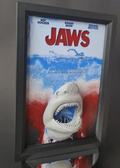 Jaws hueforge电影原始图片海报及其框架
