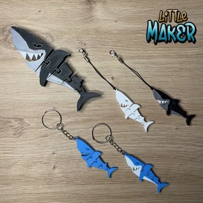 弹性鲨鱼 - 鲨鱼钥匙链