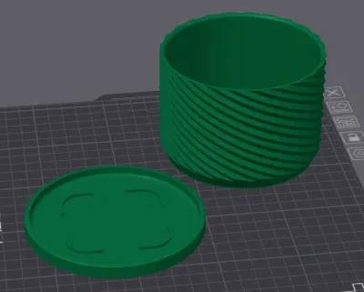 3DPrintBox - 4" 扭曲花盆带滴水托盘