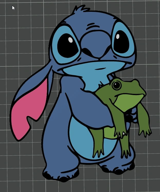 Stitch with frog - AMS READY 来自 PrintModz - MakerWorld