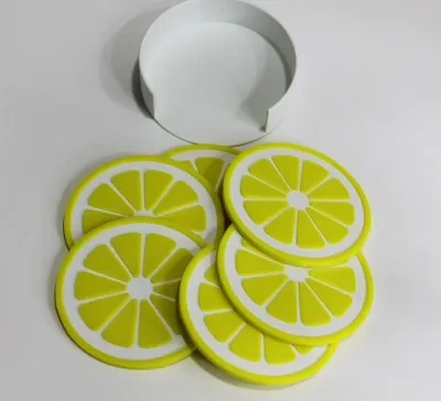 橙子或柠檬片杯垫
