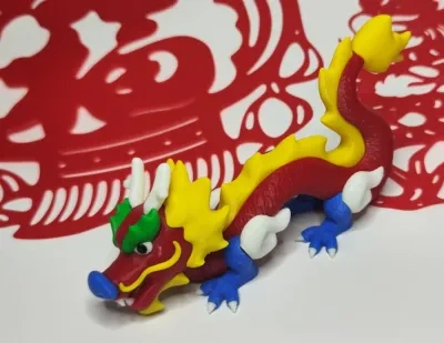 长峰3Dq版中国龙无需支撑拼装多色 Chinese dragon