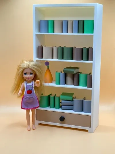15厘米巴比娃娃书架家具套装