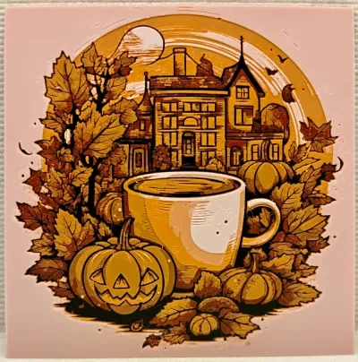 万圣节、秋天和咖啡 - 4色Hueforge耗材绘画
