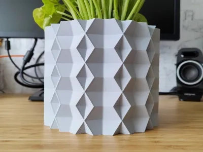 几何钻石植物盆 - 花瓶模式设计