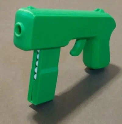 微型玩具激光枪V2（6mm气动玩具枪）无需胶水、无需紧固件：只需要橡皮筋和打印件