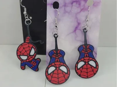 3个蜘蛛侠耳环/钥匙链