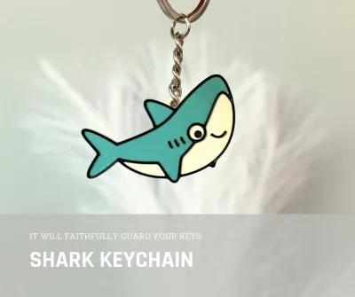 快乐鲨鱼钥匙扣