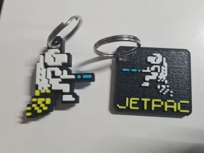 复古-2个 JetPac 钥匙扣
