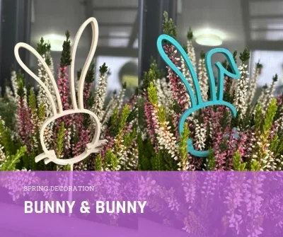 兔子和复活节装饰物