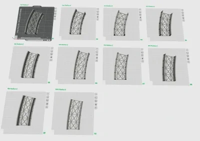 OO规模弯曲梁桥的1-10半径部分