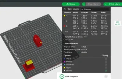 颜色切换GCode优化，仅适用于A1。