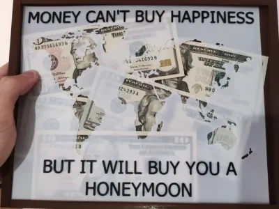 金钱不能买到幸福 - 婚礼现金礼物