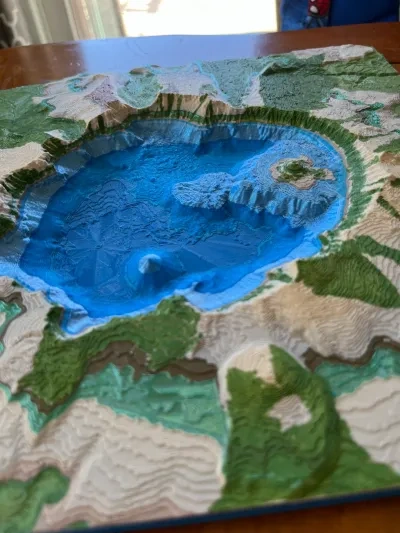 克雷特湖, 俄勒冈州地形 - 深度模型