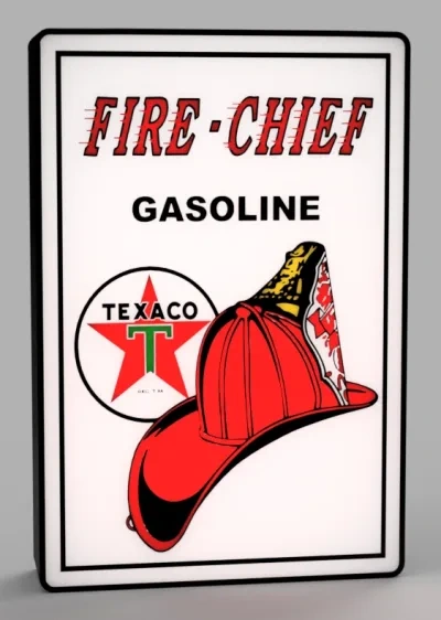 复古的Texaco Fire Chief汽油标志LED灯