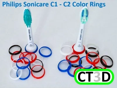 飞利浦声波电动牙刷C1和C2彩色环