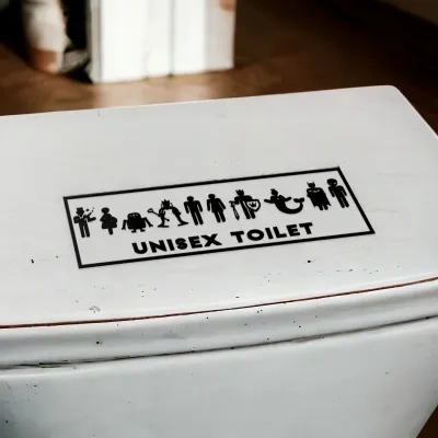 有趣的厕所标志（平面和浮雕版本）