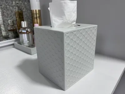 圆形图案纸巾盒套 - 适合115 x 101 x 122毫米的纸巾盒