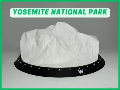 约塞米蒂国家公园 - 小型地质地形3D模型（半圆顶）