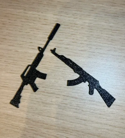 CSGO 2D装饰 M4A1和AK47墙艺术钥匙扣