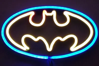 蝙蝠侠标志霓虹灯LED - 1989风格