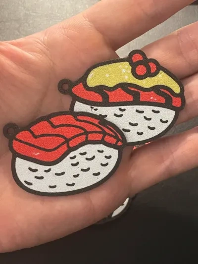 寿司钥匙扣混合装 - 三文鱼、虾、章鱼