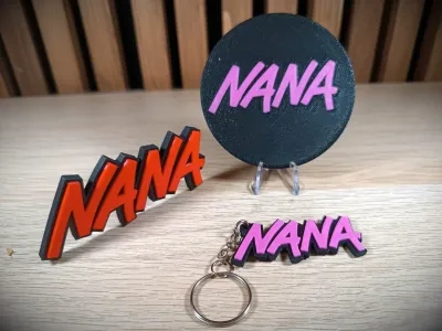 Nana垂直Logo + 钥匙扣 + 杯垫