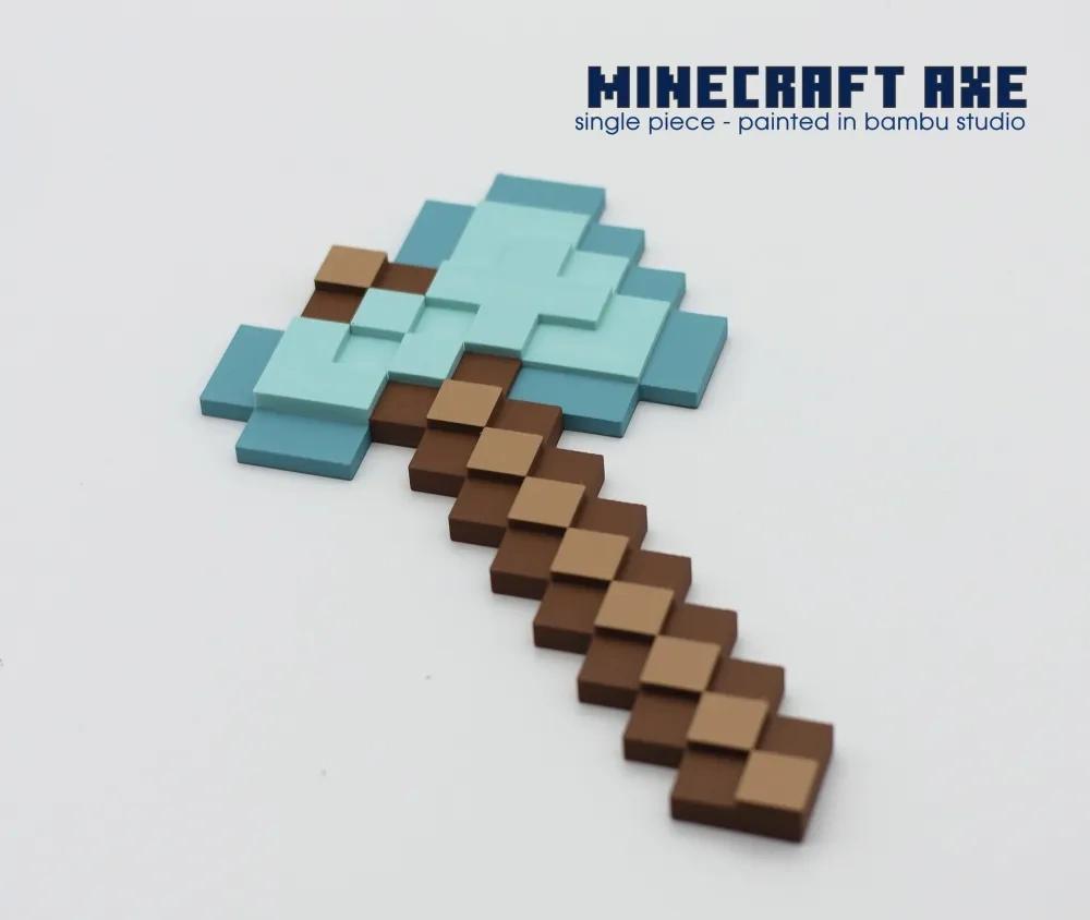 Minecraft斧子 // 单件 // 在Bambu Studio中涂漆 二次创作 - 来自 Nils Kal MakerWorld:免费 ...