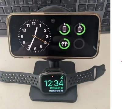 Magsafe iPhone和Apple Watch支架，倾斜30°