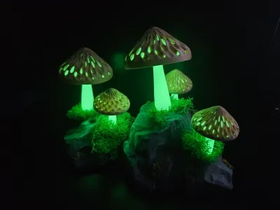 夜光蘑菇透视画