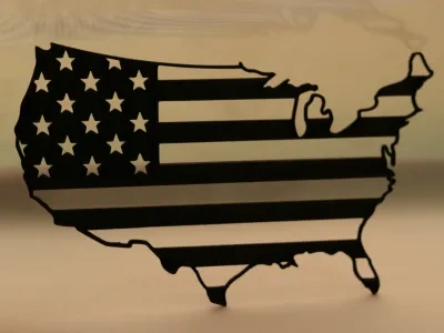 美国国旗-2D墙艺术